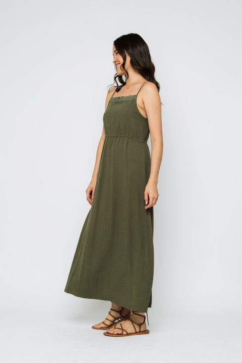 Marilyn-Eyelet Trim Sun Dress